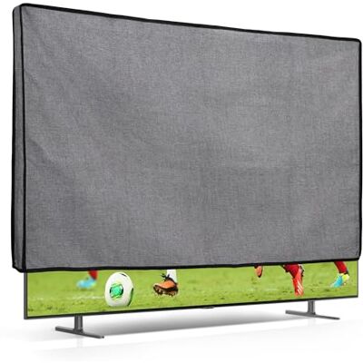 kwmobile Funda para monitor 55" TV Protector antipolvo y antihuellas de lino para pantalla de TV gris oscuro kwmobile Funda para monitor 55" TV Protector antipolvo y antihuellas de lino para pantalla de TV gris oscuro