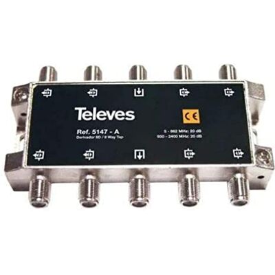 Televes 5147 Derivador interior 80 con conector f 20db a- Televes 5147 Derivador interior 80 con conector f 20db a-