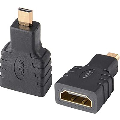 J&D Adaptador Micro HDMI Cable de Acoplamiento Conector, Chapado en Oro Conector, 8K@60Hz / 4K@120Hz Compatible con Smartphone Cámaram, 2 Pack J&D Adaptador Micro HDMI Cable de Acoplamiento Conector, Chapado en Oro Conector, 8K@60Hz / 4K@120Hz Compatible con Smartphone Cámaram, 2 Pack