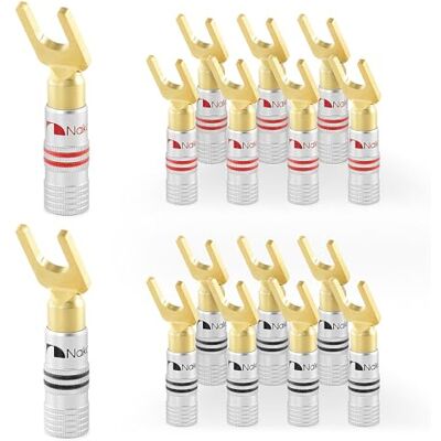 Nakamichi Clavija Banana 12-18 AWG 4 mm 24K Chapado en Oro Enchufe de plátano Adaptador para Altavoces con Cable y Amplificador de Altavoz HiFi 16 Piezas (8 Pares) Terminal de Horquilla Nakamichi Clavija Banana 12-18 AWG 4 mm 24K Chapado en Oro Enchufe de plátano Adaptador para Altavoces con Cable y Amplificador de Altavoz HiFi 16 Piezas (8 Pares) Terminal de Horquilla