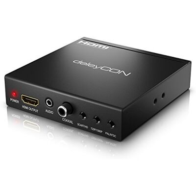 deleyCON Convertidor de Audio con Extractor Entrada: SCART + HDMI, Salida: Coaxial + Jack 3,5mm + HDMI Negro deleyCON Convertidor de Audio con Extractor Entrada: SCART + HDMI, Salida: Coaxial + Jack 3,5mm + HDMI Negro
