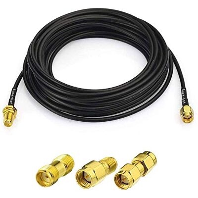Superbat Cable Extensión SMA 3m RG174 Macho a Hembra 50Ω con 3 Adaptadores Delgado y Flexible, Baja Pérdida, Alta Resistencia Sísmica, para VNA/ Router/ Analizador Espectro/ Sistema Radio Superbat Cable Extensión SMA 3m RG174 Macho a Hembra 50Ω con 3 Adaptadores Delgado y Flexible, Baja Pérdida, Alta Resistencia Sísmica, para VNA/ Router/ Analizador Espectro/ Sistema Radio