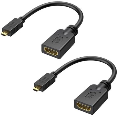 Cable Matters 2 Paquetes de Adaptador Micro HDMI a HDMI 4K (Adaptador Micro HDMI HDMI) con 4K@60Hz y HDR para Raspberry Pi 4 y más 15 cm Cable Matters 2 Paquetes de Adaptador Micro HDMI a HDMI 4K (Adaptador Micro HDMI HDMI) con 4K@60Hz y HDR para Raspberry Pi 4 y más 15 cm