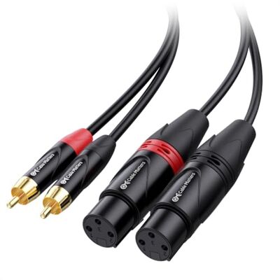 Cable Matters Cable Doble XLR Hembra a RCA, 1,8 m Cable estéreo doble XLR hembra a RCA para conectar equipos de audio XLR y RCA compatibles Cable Matters Cable Doble XLR Hembra a RCA, 1,8 m Cable estéreo doble XLR hembra a RCA para conectar equipos de audio XLR y RCA compatibles