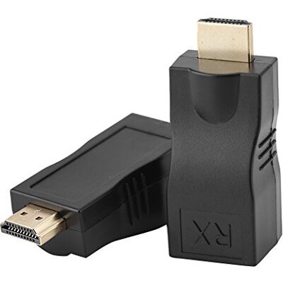 Zerone Cable de extensión de red RJ45 a HDMI 1.4, 30 m a Ethernet LAN 5e / 6 Cat. Compatible con el convertidor RJ45 HDMI Cat 3D 4K para HDTV HDPC STB (1 par) Zerone Cable de extensión de red RJ45 a HDMI 1.4, 30 m a Ethernet LAN 5e / 6 Cat. Compatible con el convertidor RJ45 HDMI Cat 3D 4K para HDTV HDPC STB (1 par)
