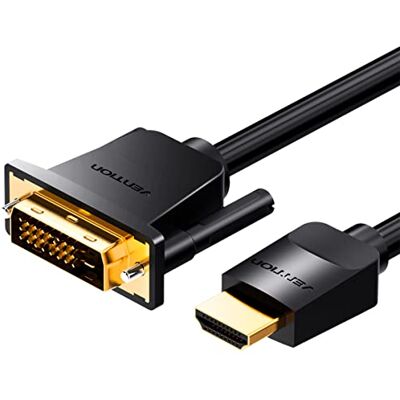 VENTION Cable HDMI a DVI, bidireccional DVI-D 24+1 Macho a HDMI Macho Adaptador de Alta Velocidad 1080P Full HD Compatible con Raspberry Pi, Xbox Laptop Macbook DVD BLU-Ray Monitor Display (1m) VENTION Cable HDMI a DVI, bidireccional DVI-D 24+1 Macho a HDMI Macho Adaptador de Alta Velocidad 1080P Full HD Compatible con Raspberry Pi, Xbox Laptop Macbook DVD BLU-Ray Monitor Display (1m)
