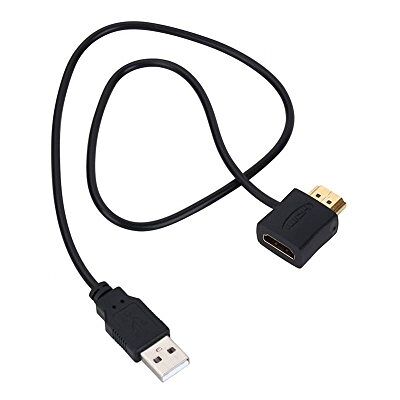 Zerone Adaptador HDMI para convertir HDMI en un convertidor de Conector HDMI Hembra con Cable de Carga USB 2.0 de 50 cm Zerone Adaptador HDMI para convertir HDMI en un convertidor de Conector HDMI Hembra con Cable de Carga USB 2.0 de 50 cm