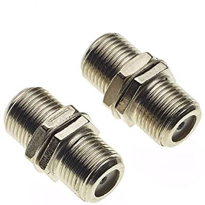 Keple Acoplador de cable coaxial RF, Paquete de 2 Adaptador de enchufe tipo F a enchufe tipo F, conectores de cuerpo de zinc de barril hembra, conector para escáner, cámara, antena de radiofrecuencia Keple Acoplador de cable coaxial RF, Paquete de 2 Adaptador de enchufe tipo F a enchufe tipo F, conectores de cuerpo de zinc de barril hembra, conector para escáner, cámara, antena de radiofrecuencia