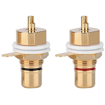 Zerone Conectores de Audio Cobre Chapado en Oro, para Montaje en Panel, Hembra Jack, Toma del Terminal, 2 Unidades Zerone Conectores de Audio Cobre Chapado en Oro, para Montaje en Panel, Hembra Jack, Toma del Terminal, 2 Unidades
