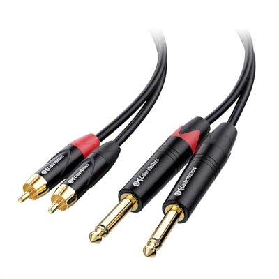 Cable Matters Cable Doble TS de 6,35 mm a RCA Doble, 6,35mm Cable estéreo 6,35 mm jack a 2x RCA macho para conexión de equipos de audio Cable Matters Cable Doble TS de 6,35 mm a RCA Doble, 6,35mm Cable estéreo 6,35 mm jack a 2x RCA macho para conexión de equipos de audio