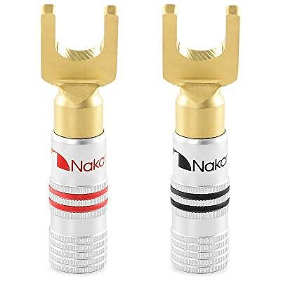 Nakamichi Clavija Banana 12-18 AWG 4 mm 24K Chapado en Oro Enchufe de plátano Adaptador para Altavoces con Cable y Amplificador de Altavoz HiFi 2 Piezas (1 par), Terminal de Horquilla Nakamichi Clavija Banana 12-18 AWG 4 mm 24K Chapado en Oro Enchufe de plátano Adaptador para Altavoces con Cable y Amplificador de Altavoz HiFi 2 Piezas (1 par), Terminal de Horquilla