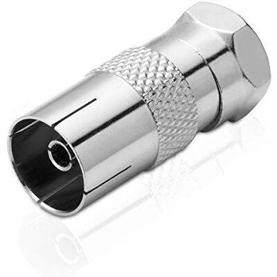 conecto Adaptador F macho a IEC coaxial hembra, adaptador de antena para cable satélite y r IEC conecto Adaptador F macho a IEC coaxial hembra, adaptador de antena para cable satélite y r IEC