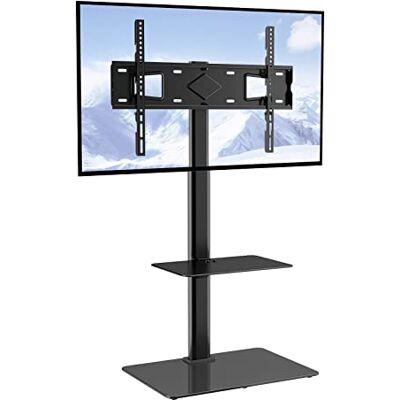 VEVOR Soporte de TV Soporte de Suelo Portátil Giratorio para Televisores de 81,3-165 cm con Altura Ajustable de 1175-1296 mm Capacidad de Carga de 40 kg, para Sala de Estar, Hogar, Oficina, Aula VEVOR Soporte de TV Soporte de Suelo Portátil Giratorio para Televisores de 81,3-165 cm con Altura Ajustable de 1175-1296 mm Capacidad de Carga de 40 kg, para Sala de Estar, Hogar, Oficina, Aula