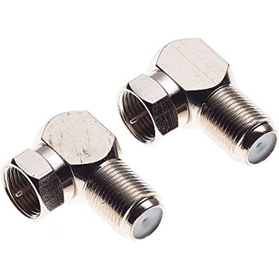Keple Conector Coaxial En ángulo Recto Tipo F para Televisores Montados En La Pared Adaptador De Cable Coaxial F Macho A F Hembra De 90 Grados Paquete De 2 Keple Conector Coaxial En ángulo Recto Tipo F para Televisores Montados En La Pared Adaptador De Cable Coaxial F Macho A F Hembra De 90 Grados Paquete De 2