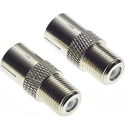 Keple Toma Tipo F A Toma Coaxial De TV Adaptador De Enchufe Con Cuerpo De Latón Niquelado, Conexión De Cable Coaxial Para Acampar, Conector Macho De Clavija F Paquete De 2 Keple Toma Tipo F A Toma Coaxial De TV Adaptador De Enchufe Con Cuerpo De Latón Niquelado, Conexión De Cable Coaxial Para Acampar, Conector Macho De Clavija F Paquete De 2