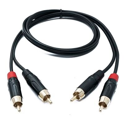 SYSTEM-S Cable de audio RCA 2 RCA de 100 cm, 2 pines, adaptador macho a macho, color negro SYSTEM-S Cable de audio RCA 2 RCA de 100 cm, 2 pines, adaptador macho a macho, color negro