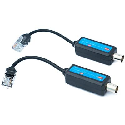 SYSTEM-S 2 cables coaxiales de 10 cm RJ45 macho a BNC hembra para cámaras HD en negro SYSTEM-S 2 cables coaxiales de 10 cm RJ45 macho a BNC hembra para cámaras HD en negro
