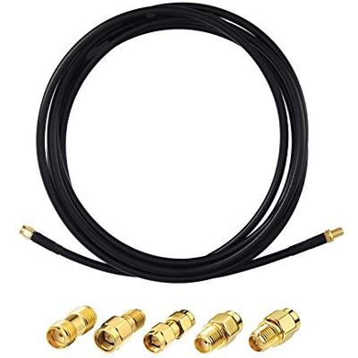 Superbat Cable Extensión SMA 2m RG58 Macho a Hembra con Kit 5 Adaptadores Baja Pérdida, Flexible, para VNA/ Router/ Módem Gateway/ Radioaficionado/ Analizador Espectro/ Dispositivo Prueba Superbat Cable Extensión SMA 2m RG58 Macho a Hembra con Kit 5 Adaptadores Baja Pérdida, Flexible, para VNA/ Router/ Módem Gateway/ Radioaficionado/ Analizador Espectro/ Dispositivo Prueba