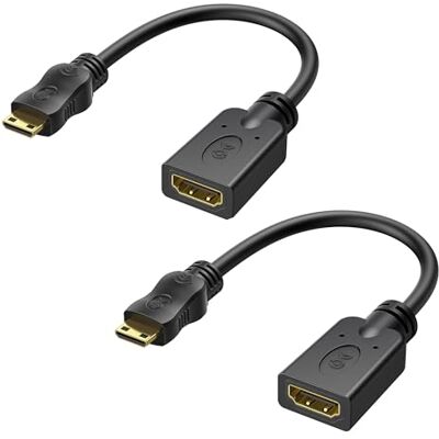 Cable Matters 2 Paquetes de Adaptador Mini HDMI a HDMI(Adaptador Mini HDMI HDMI) para 4K 15 cm Cable Matters 2 Paquetes de Adaptador Mini HDMI a HDMI(Adaptador Mini HDMI HDMI) para 4K 15 cm
