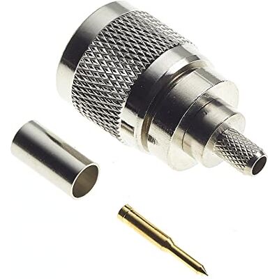 Keple N Male Crimp Type RG58U Enchufe Tipo N para RG8X RG-8X LMR240, Conector Adaptador Coaxial De RF Niquelado con Pines De Oro Construcción De Latón Mecanizado Paquete De 2 Keple N Male Crimp Type RG58U Enchufe Tipo N para RG8X RG-8X LMR240, Conector Adaptador Coaxial De RF Niquelado con Pines De Oro Construcción De Latón Mecanizado Paquete De 2