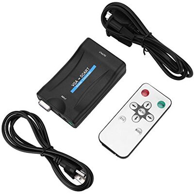 Zerone VGA a SCART Adaptador convertidor de Video y Audio USB con Control Remoto para HD TV DVD Box Zerone VGA a SCART Adaptador convertidor de Video y Audio USB con Control Remoto para HD TV DVD Box