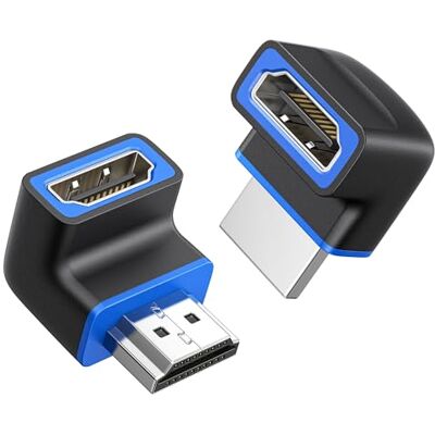 Cable Matters Pack de 2 Adaptadores HDMI 2.1 en ángulo 8K, 48Gbps, 90/270° 8K@60Hz, 4K@240Hz, HDMI macho a hembra, compatible con HDR, VRR y ALLM, ideal para espacios reducidos Cable Matters Pack de 2 Adaptadores HDMI 2.1 en ángulo 8K, 48Gbps, 90/270° 8K@60Hz, 4K@240Hz, HDMI macho a hembra, compatible con HDR, VRR y ALLM, ideal para espacios reducidos