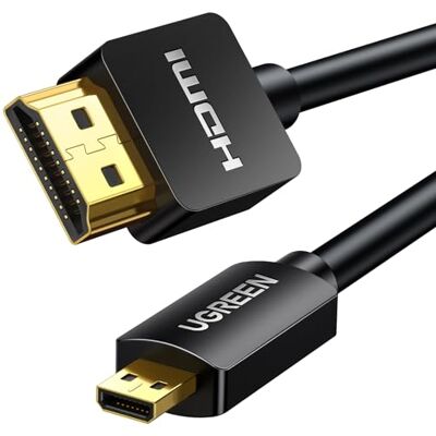 UGREEN Cable Micro HDMI a HDMI, 4K Alta Velocidad Adaptador Micro HDMI to HDMI Ethernet ARC 3D, Compatible con Gopro Hero 6 Black, Raspberry Pi4, Cámara, BQ Aquaris M10 M8, Sony Alpha A6000,TV,3 Metro UGREEN Cable Micro HDMI a HDMI, 4K Alta Velocidad Adaptador Micro HDMI to HDMI Ethernet ARC 3D, Compatible con Gopro Hero 6 Black, Raspberry Pi4, Cámara, BQ Aquaris M10 M8, Sony Alpha A6000,TV,3 Metro