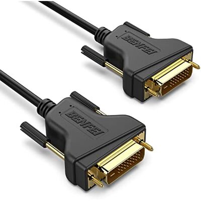 BENFEI Cable DVI a DVI, 3 metros DVI-D 24+1 chapado en oro, soporte de doble enlace de alta resolución 2560 x 1600 para juegos, DVD, laptop, HDTV BENFEI Cable DVI a DVI, 3 metros DVI-D 24+1 chapado en oro, soporte de doble enlace de alta resolución 2560 x 1600 para juegos, DVD, laptop, HDTV