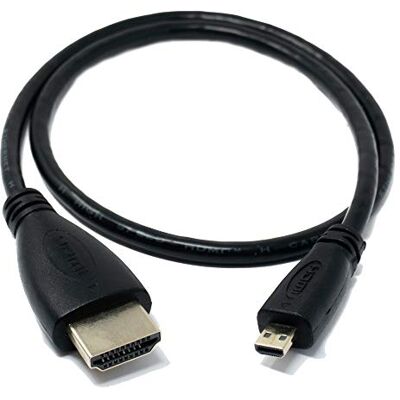 SYSTEM-S Cable HDMI 2.1 de 50 cm Macho a Micro Macho, Adaptador en Negro SYSTEM-S Cable HDMI 2.1 de 50 cm Macho a Micro Macho, Adaptador en Negro