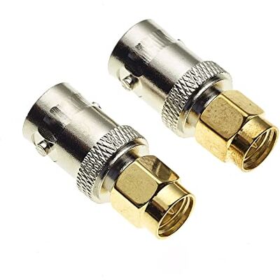 Keple Adaptador BNC a SMA 50ohm para Antenas RF, y Cables coaxiales Conector SMA Macho de Baja pérdida de transmisión a Adaptador BNC Hembra para WiFi y radios de Mano, Paquete de 2 Keple Adaptador BNC a SMA 50ohm para Antenas RF, y Cables coaxiales Conector SMA Macho de Baja pérdida de transmisión a Adaptador BNC Hembra para WiFi y radios de Mano, Paquete de 2