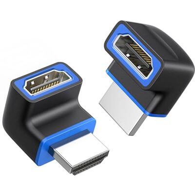Cable Matters Pack de 2 Adaptadores HDMI 2.1 en ángulo 8K, 48Gbps, 270° 8K@60Hz, 4K@240Hz, HDMI macho a hembra, HDR, VRR y ALLM, ángulo de 270° ideal para espacios reducidos Cable Matters Pack de 2 Adaptadores HDMI 2.1 en ángulo 8K, 48Gbps, 270° 8K@60Hz, 4K@240Hz, HDMI macho a hembra, HDR, VRR y ALLM, ángulo de 270° ideal para espacios reducidos