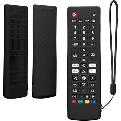 kwmobile Carcasa de Silicona Compatible con LG Smart TV AKB Funda Mando a Distancia Funda de Silicona Control Remoto Negro kwmobile Carcasa de Silicona Compatible con LG Smart TV AKB Funda Mando a Distancia Funda de Silicona Control Remoto Negro