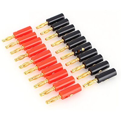 Zerone 20PCS 4mm Banana Plug Conector de altavoz, zócalo de audio femenino negro y rojo Zerone 20PCS 4mm Banana Plug Conector de altavoz, zócalo de audio femenino negro y rojo