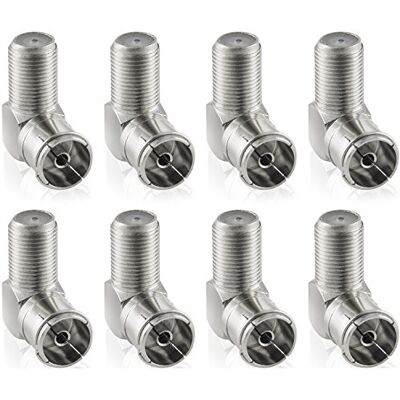 POPPSTAR 8x Adaptador coaxial (conector F hembra a conector CEI hembra), en ángulo 90 grados, para cable de antena, cable coaxial POPPSTAR 8x Adaptador coaxial (conector F hembra a conector CEI hembra), en ángulo 90 grados, para cable de antena, cable coaxial