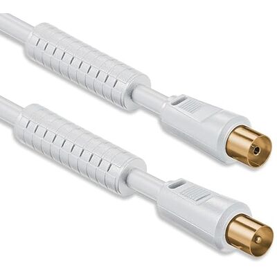 1aTTack.de 1aTTack Cable coaxial para Antena (Conector coaxial F a Conector coaxial F, Doble apantallamiento, 75db 85db 100db 110 db 120 db 125 db) Koax weiß St-KU mit FE Gold 85db 10 m 1aTTack.de 1aTTack Cable coaxial para Antena (Conector coaxial F a Conector coaxial F, Doble apantallamiento, 75db 85db 100db 110 db 120 db 125 db) Koax weiß St-KU mit FE Gold 85db 10 m