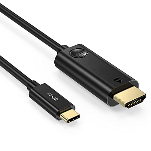 BHHB Cable USB C a HDMI 3M 4K@60Hz [Conector Dorado] Cable HDMI USB C (Thunderbolt 3) Compatible con MacBook Pro, macbook, iPad Pro/Air, Chromebook, DELL, HP, Samsung, Huawei, Galaxy S10