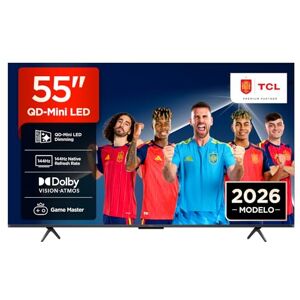 TCL 55T8D Televisor 55 Pulgadas QD-Mini LED 4K Smart TV, Gaming TV, 144Hz Game Accelerator 288Hz FHD, FreeSync Premium, Dolby Vision & Atmos, HDR10+, Onkyo 2.1, Google TV, Game Master TCL 55T8D Televisor 55 Pulgadas QD-Mini LED 4K Smart TV, Gaming TV, 144Hz Game Accelerator 288Hz FHD, FreeSync Premium, Dolby Vision & Atmos, HDR10+, Onkyo 2.1, Google TV, Game Master