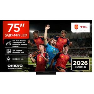 TCL 75Q7D Pro Televisor 75 Pulgadas SQD-Mini LED 4K Smart TV, HDR 2000 nits, 144Hz Motion Clarity Pro, Onkyo 2.1, Dolby Vision IQ & Atmos, Game Master, Google TV, Exclusivo Online TCL 75Q7D Pro Televisor 75 Pulgadas SQD-Mini LED 4K Smart TV, HDR 2000 nits, 144Hz Motion Clarity Pro, Onkyo 2.1, Dolby Vision IQ & Atmos, Game Master, Google TV, Exclusivo Online