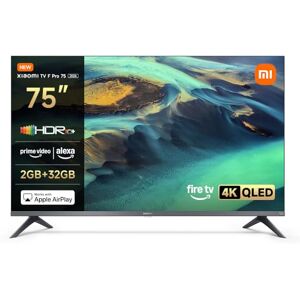 Xiaomi TV F Pro 75, 75 Pulgadas (190 cm), 4K UHD QLED, Smart TV, Fire OS8, Control por Voz Alexa, HDR10+, Modo Game Boost 120Hz, MEMC, 2GB+32GB, Compatible con Apple AirPlay Xiaomi TV F Pro 75, 75 Pulgadas (190 cm), 4K UHD QLED, Smart TV, Fire OS8, Control por Voz Alexa, HDR10+, Modo Game Boost 120Hz, MEMC, 2GB+32GB, Compatible con Apple AirPlay