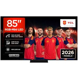 TCL 85RM7L Televisor 85 Pulgadas RGB-Mini LED 4K Smart TV, HDR 2000 nits, 144Hz Motion Clarity Pro, Onkyo 2.1, Dolby Vision & Atmos, IMAX Enhanced, Game Master, FreeSync Premium Pro, Google TV TCL 85RM7L Televisor 85 Pulgadas RGB-Mini LED 4K Smart TV, HDR 2000 nits, 144Hz Motion Clarity Pro, Onkyo 2.1, Dolby Vision & Atmos, IMAX Enhanced, Game Master, FreeSync Premium Pro, Google TV