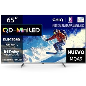 CHiQ M65QA9 65 Pulgadas TV Smart 4K Mini QLED, (Android 14),60Hz MEMC & Local Dimming,Dolby Vision & Atmos,DLG 120Hz* (Mejorado por Software),HDR10 CHiQ M65QA9 65 Pulgadas TV Smart 4K Mini QLED, (Android 14),60Hz MEMC & Local Dimming,Dolby Vision & Atmos,DLG 120Hz* (Mejorado por Software),HDR10