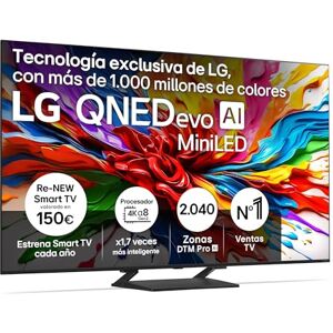 LG 55QNED93A6A TV 55", 4K QNED EVO, Smart TV, WebOS 25, Procesador Potente e Inteligente, MiniLED AI, Super Upscaling, Dolby Vision y Atmos, Alexa/Google Assistant, Negro LG 55QNED93A6A TV 55", 4K QNED EVO, Smart TV, WebOS 25, Procesador Potente e Inteligente, MiniLED AI, Super Upscaling, Dolby Vision y Atmos, Alexa/Google Assistant, Negro