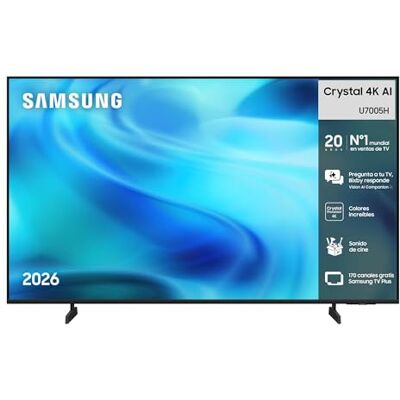 Samsung TV 65 Pulgadas Crystal UHD U7005H 4K Smart TV con Vision AI Companion Processor Dynamic Sound Pack TV Plus, Cine y Series, 2026 Samsung TV 65 Pulgadas Crystal UHD U7005H 4K Smart TV con Vision AI Companion Processor Dynamic Sound Pack TV Plus, Cine y Series, 2026