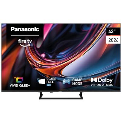 Panasonic TV-43W80C, 4K UHD Vivid QLED+, Glare Free Pro, Fire TV, Smart TV AI 4K Colour Engine, Game Mode, Alexa Voice Control, Bluetooth, Surround Sound, 43'' (108 cm), W80C Series Televisor, 2026 Panasonic TV-43W80C, 4K UHD Vivid QLED+, Glare Free Pro, Fire TV, Smart TV AI 4K Colour Engine, Game Mode, Alexa Voice Control, Bluetooth, Surround Sound, 43'' (108 cm), W80C Series Televisor, 2026
