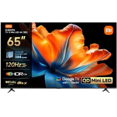 Xiaomi TV S Mini LED 65 Inch (165 cm), QLED Mini LED TV, 4K UHD, HDR10+ Smart TV with Google TV, Triple Tuner, 60Hz with 120Hz Game Boost Mode, MEMC, Dolby Audio, Airplay 2 Xiaomi TV S Mini LED 65 Inch (165 cm), QLED Mini LED TV, 4K UHD, HDR10+ Smart TV with Google TV, Triple Tuner, 60Hz with 120Hz Game Boost Mode, MEMC, Dolby Audio, Airplay 2