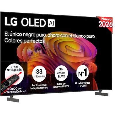 LG OLED77B6ELC Smart TV OLED AI 77" 4K Sin Reflejos 95.6%, 2026 OLED, Smart TV, WebOS 26, Procesador α8 AI Gen3, VRR 120Hz, Dolby Vision y Atmos, Alexa/Google Assistant, Marrón Oscuro LG OLED77B6ELC Smart TV OLED AI 77" 4K Sin Reflejos 95.6%, 2026 OLED, Smart TV, WebOS 26, Procesador α8 AI Gen3, VRR 120Hz, Dolby Vision y Atmos, Alexa/Google Assistant, Marrón Oscuro