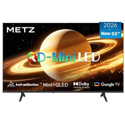 Metz TV 55 pulgadas (139 cm )4K QLED Mini LED Smart TV HDR 10+ MEMC Pantalla mate antirreflejos with Chromecast Google TV Local Dimming Dolby Audio & Vision & Atmos Modo Juego( 55MNH7000Z 2026 modelo) Metz TV 55 pulgadas (139 cm )4K QLED Mini LED Smart TV HDR 10+ MEMC Pantalla mate antirreflejos with Chromecast Google TV Local Dimming Dolby Audio & Vision & Atmos Modo Juego( 55MNH7000Z 2026 modelo)