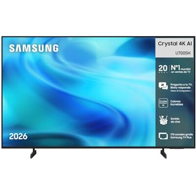 Samsung TV Crystal 4K AI U7005H 50" Smart TV con IA Vision AI Companion, Crystal Processor 4K, Gaming Hub, Dynamic Sound Pack, TV Plus, Perfecto para cine en casa Samsung TV Crystal 4K AI U7005H 50" Smart TV con IA Vision AI Companion, Crystal Processor 4K, Gaming Hub, Dynamic Sound Pack, TV Plus, Perfecto para cine en casa