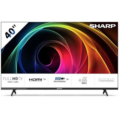 Sharp 40HA1305E Non-Smart 40" FHD, Frameless, 60Hz, Sonido 2x8W, HDMIx3, USBx2,Color Negro Sharp 40HA1305E Non-Smart 40" FHD, Frameless, 60Hz, Sonido 2x8W, HDMIx3, USBx2,Color Negro