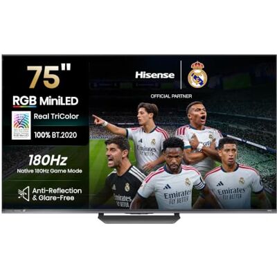 Hisense 75UR8S RGB MiniLED 75 Pulgadas Smart TV 4K, 180 Hz Nativos 100% BT.2020, Modo Juego 180 Hz, Anti-Reflection & Glare-Free, 2.1.2 Sonido Multicanal, Dolby Vision IQ, HDR10+ Hisense 75UR8S RGB MiniLED 75 Pulgadas Smart TV 4K, 180 Hz Nativos 100% BT.2020, Modo Juego 180 Hz, Anti-Reflection & Glare-Free, 2.1.2 Sonido Multicanal, Dolby Vision IQ, HDR10+